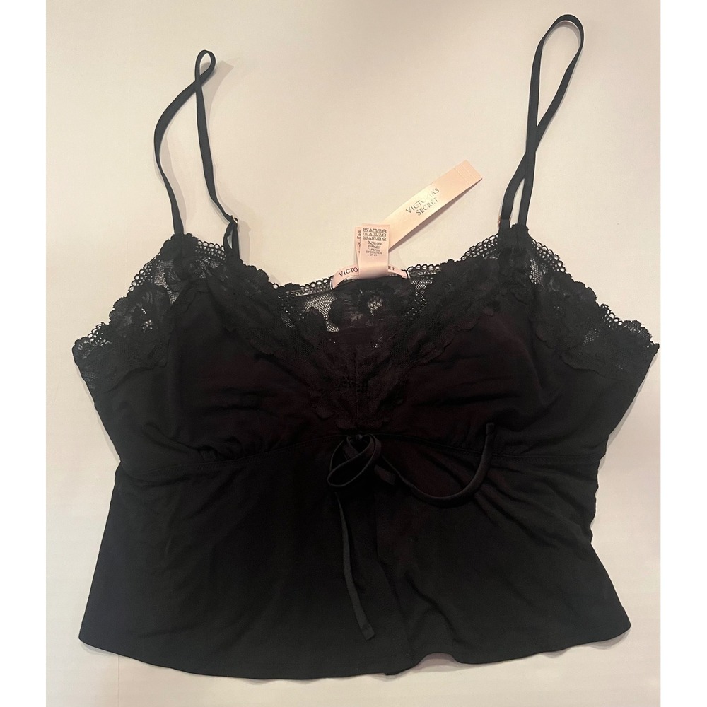 Victoria's Secret Black Lingerie Sleep‎ Top Tank Size Medium NWT